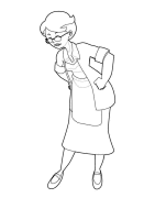 A coloring page of mega mindy
